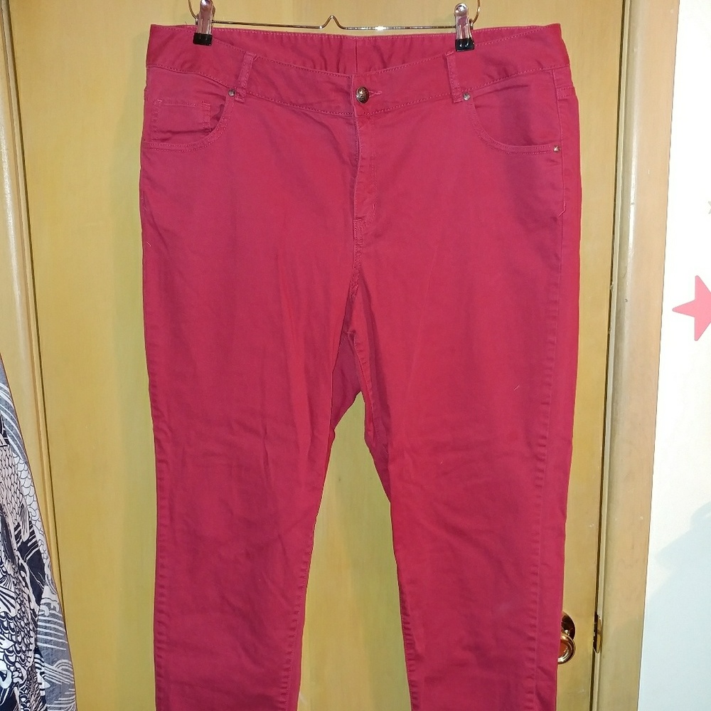 Lane Bryant Red Ankle Length Pant